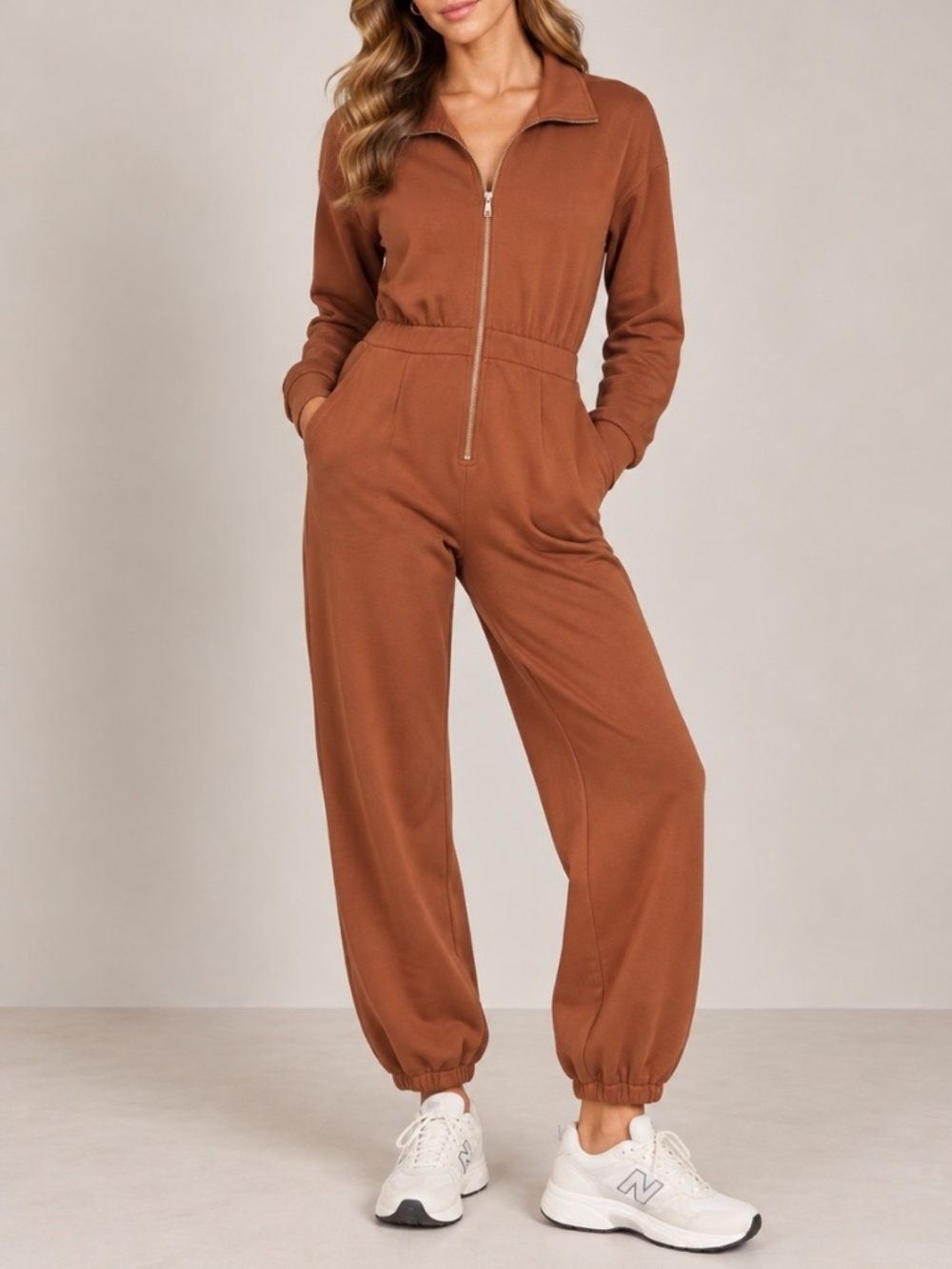 Varley DoubleSoft Jessie Jumpsuit in Argan Oil Sz. S